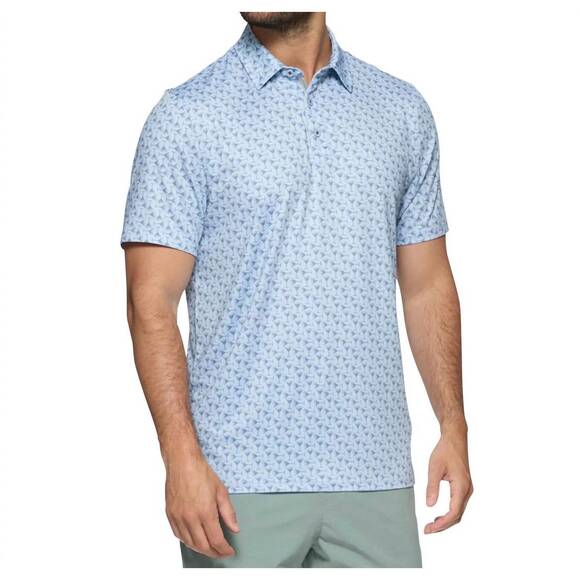NEW FLAGS & ANTHEM hayward short sleeve martini print performance polo in light